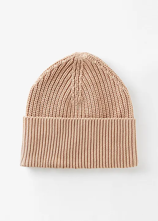 Mütze aus reiner Baumwolle in beige von vorne - bonprix Mütze aus reiner Baumwolle in beige von vorne - bonprix