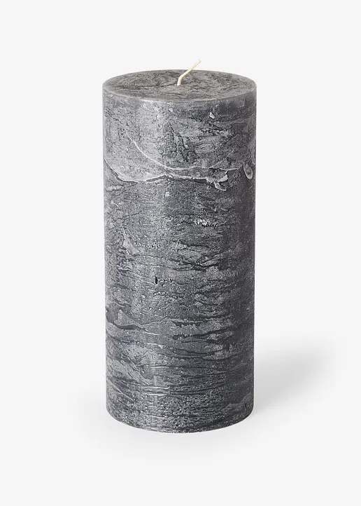 Stumpenkerze in grau von vorne - bonprix Stumpenkerze in grau von vorne - bonprix