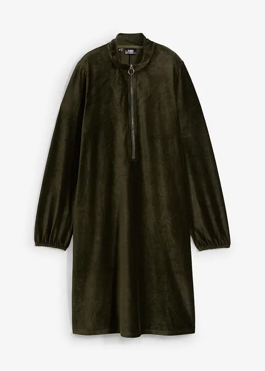 Jersey- Cordkleid in grün von vorne - bonprix Jersey- Cordkleid in grün von vorne - bonprix