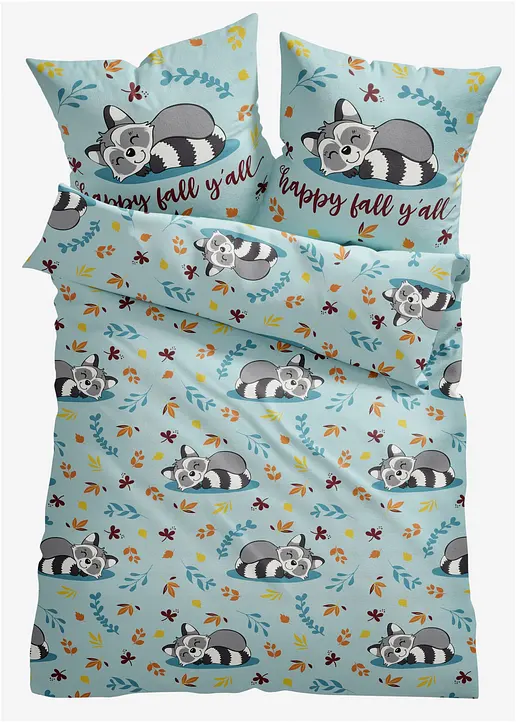 Bettwäsche mit Waschbären in blau - bonprix Bettwäsche mit Waschbären in blau - bonprix