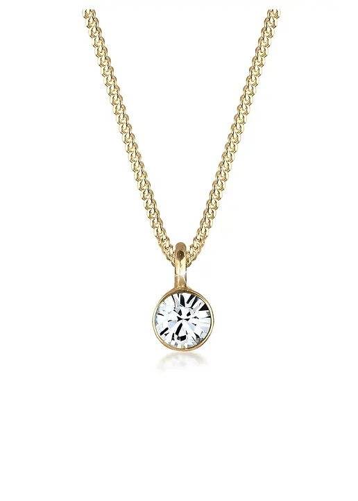Elli Kette aus 925er Sterling Silber vergoldet in gold von vorne - elli Elli Kette aus 925er Sterling Silber vergoldet in gold von vorne - elli