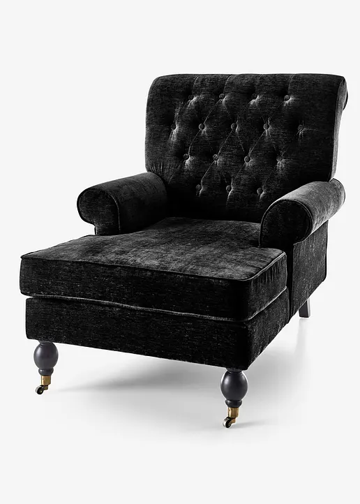 Sessel mit Fußteil in schwarz von vorne - bonprix Sessel mit Fußteil in schwarz von vorne - bonprix