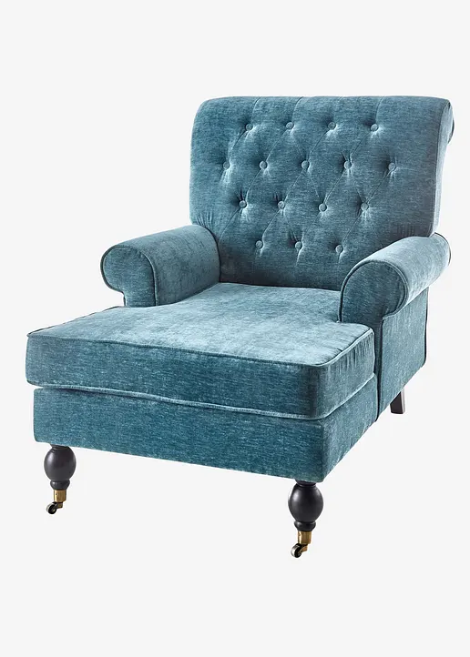 Sessel mit Fußteil in blau von vorne - bonprix Sessel mit Fußteil in blau von vorne - bonprix