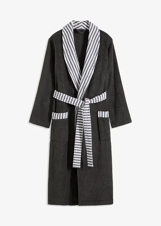 Frottee Bademantel in grau von vorne - bonprix Frottee Bademantel in grau von vorne - bonprix