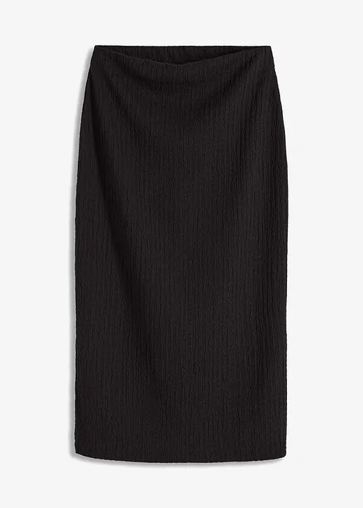 Jersey-Rock mit Struktur in schwarz von vorne - bonprix Jersey-Rock mit Struktur in schwarz von vorne - bonprix