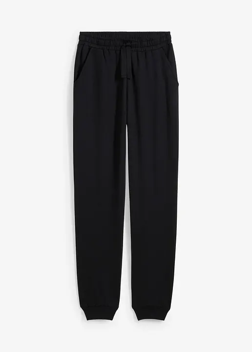 Jogginghose aus weichem Baumwoll-Mix in schwarz von vorne - bonprix Jogginghose aus weichem Baumwoll-Mix in schwarz von vorne - bonprix