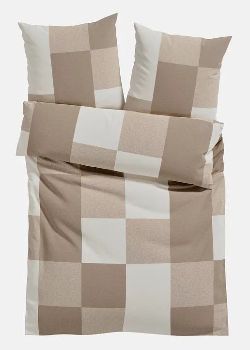 Bettwäsche mit Karos in beige von vorne - bonprix Bettwäsche mit Karos in beige von vorne - bonprix