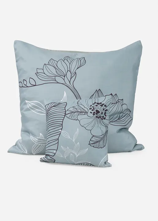 Kissenbezug mit floralem Design in grün von vorne - bonprix Kissenbezug mit floralem Design in grün von vorne - bonprix