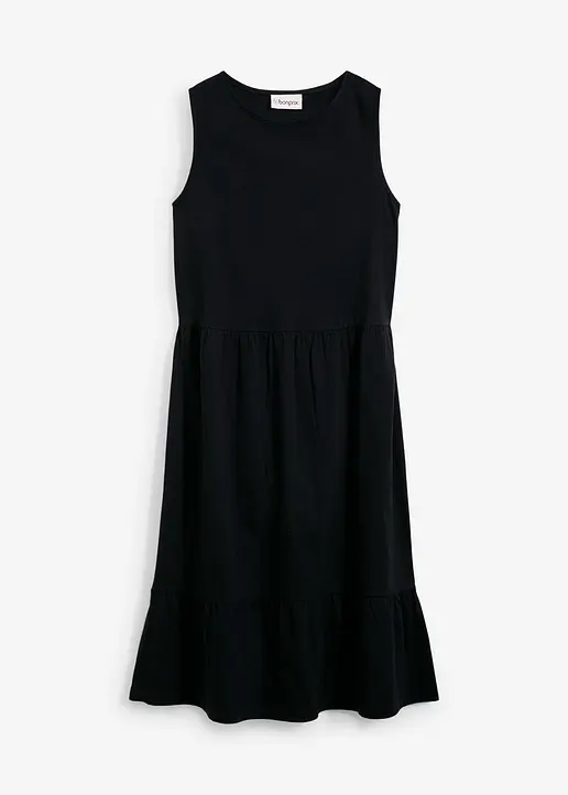 Jerseykleid aus reiner Baumwolle in schwarz von vorne - bonprix Jerseykleid aus reiner Baumwolle in schwarz von vorne - bonprix