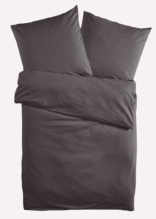 Bettwäsche Jersey Melange in grau von vorne - bonprix Bettwäsche Jersey Melange in grau von vorne - bonprix