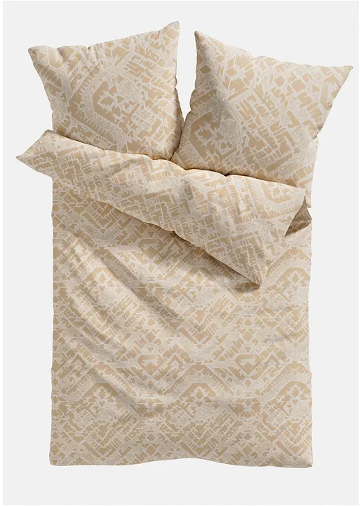 Bettwäsche mit Ethnomuster in beige von vorne - bonprix Bettwäsche mit Ethnomuster in beige von vorne - bonprix