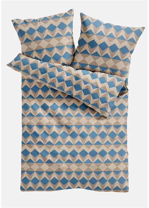Bettwäsche mit grafischem Design in blau von vorne - bonprix Bettwäsche mit grafischem Design in blau von vorne - bonprix