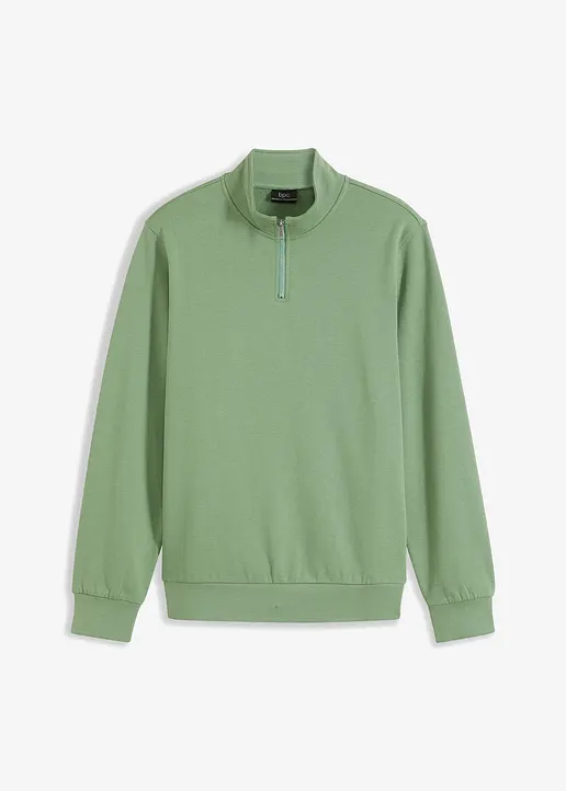 Sweatshirt mit Troyerkragen in grün von vorne - bonprix Sweatshirt mit Troyerkragen in grün von vorne - bonprix