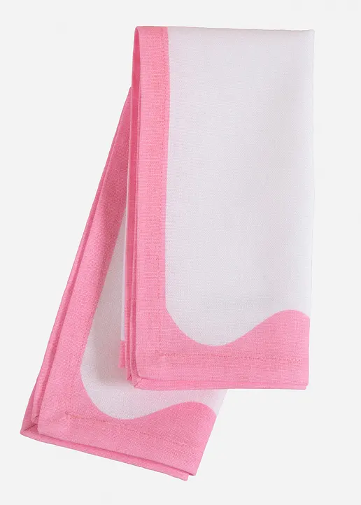 Stoffservietten aus Bio Baumwolle mit farbiger Kante (2er Pack) in weiß von vorne - bonprix Stoffservietten aus Bio Baumwolle mit farbiger Kante (2er Pack) in weiß von vorne - bonprix