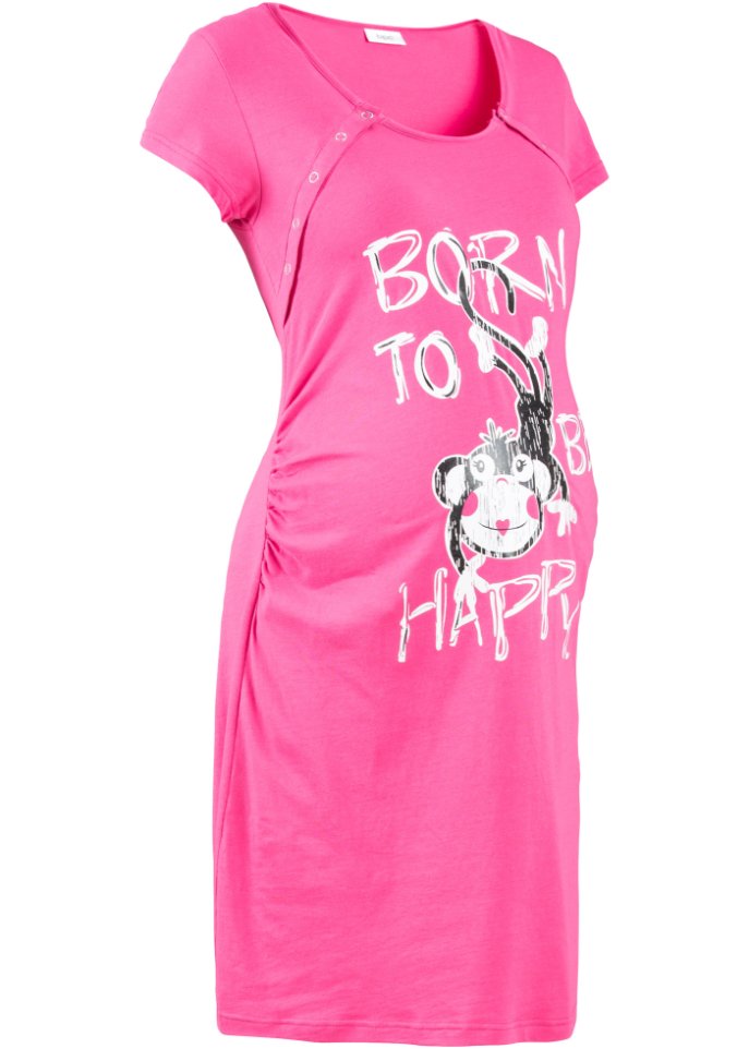 Still-Nachthemd mit Baumwolle in pink - bpc bonprix collection - Nice Size