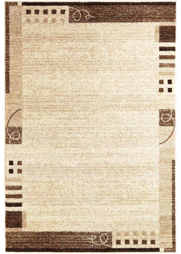 Teppich in melierter Optik mit Bordüre in beige - bpc living bonprix collection