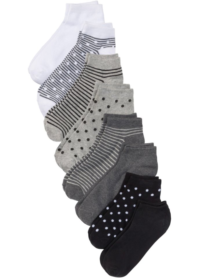 Sneakersocken mit Bio-Baumwolle (8er Pack) in schwarz von vorne - bpc bonprix collection