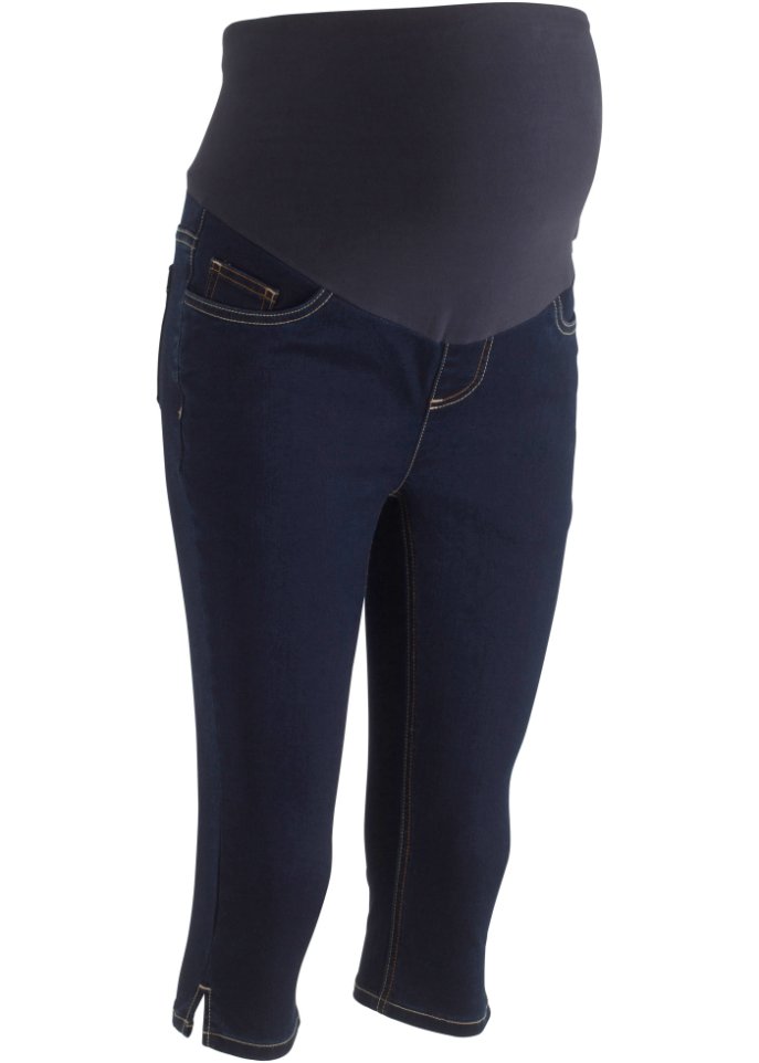 Umstands-Capri-Jeans in blau von vorne - bpc bonprix collection