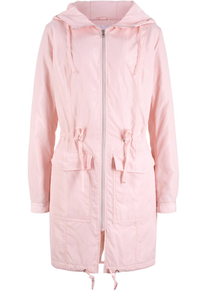 Leicht wattierter Mantel mit Tunnelzug in rosa von vorne - bpc bonprix collection