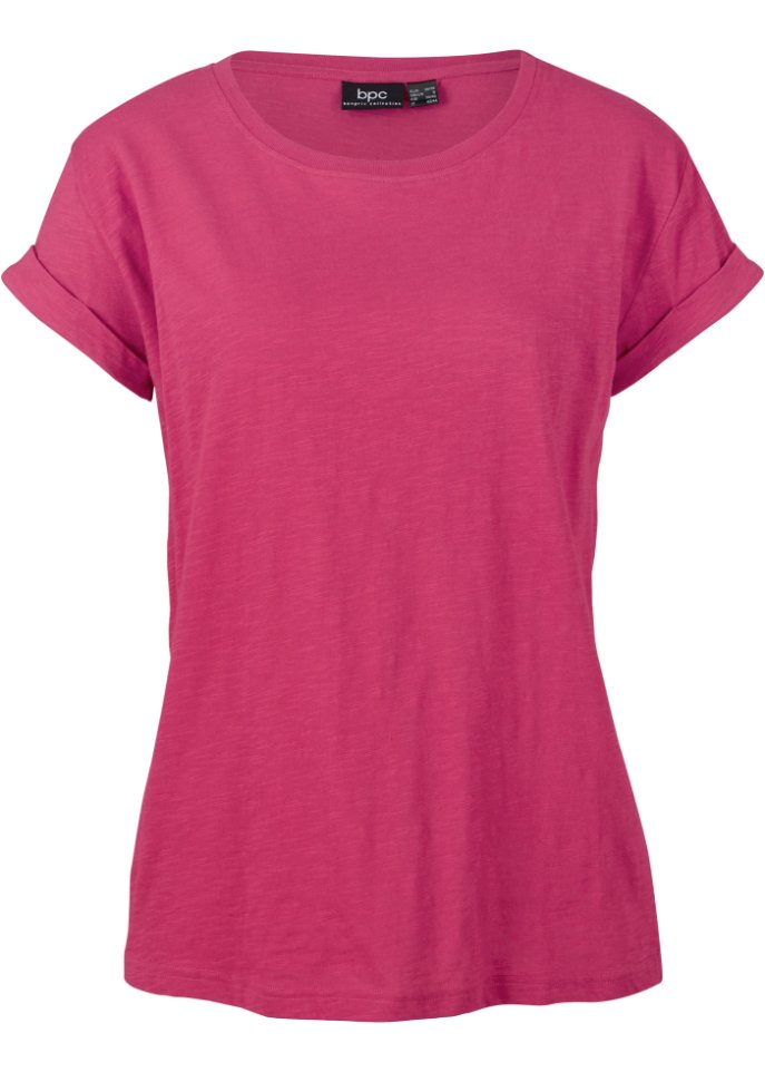 Boxy-Shirt, Kurzarm in pink von vorne - bpc bonprix collection