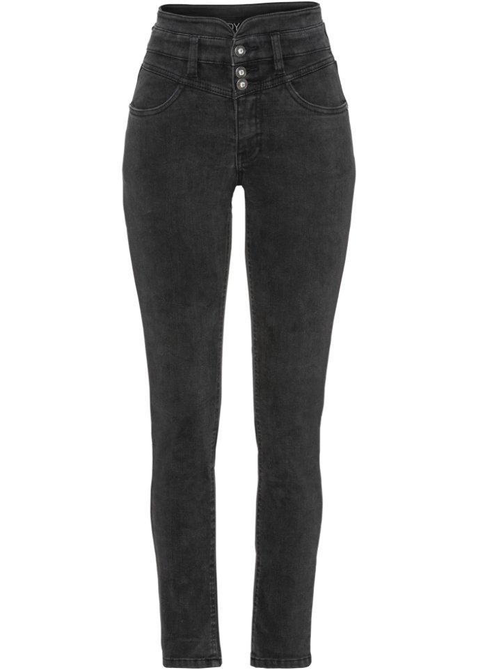 Skinny-Jeans in grau von vorne - BODYFLIRT