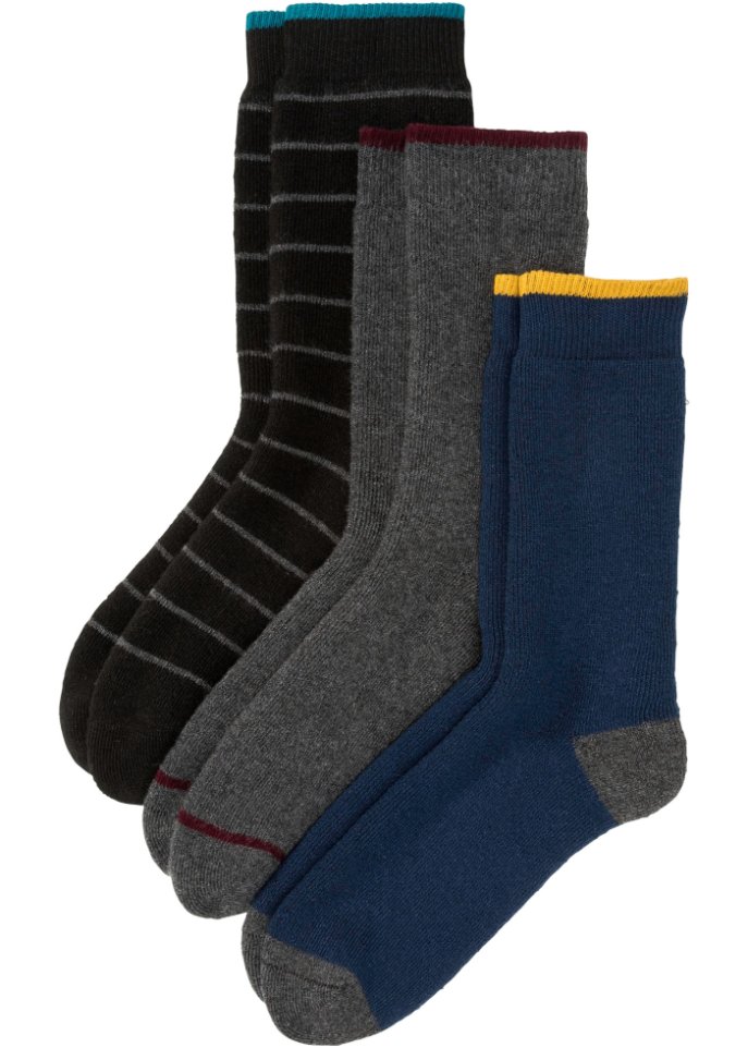 Thermo Socken (3er Pack) mit recyceltem Polyester in grau - bpc bonprix collection