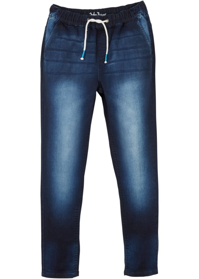 Jungen Sweat-Jeans Regular Fit in blau von vorne - John Baner JEANSWEAR