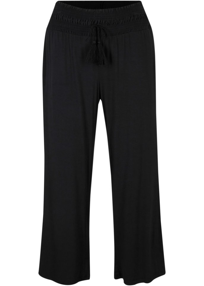 Viskose-Jersey-Hose in schwarz von vorne - bpc bonprix collection