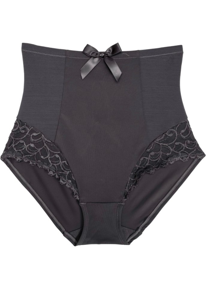 Geschmückte Shape Panty mit mittlerer Formkraft in grau von vorne - bpc bonprix collection - Nice Size