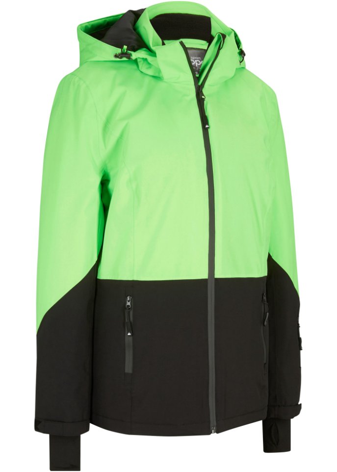 Ski Funktions-Jacke, wasserdicht in grün von vorne - bpc bonprix collection