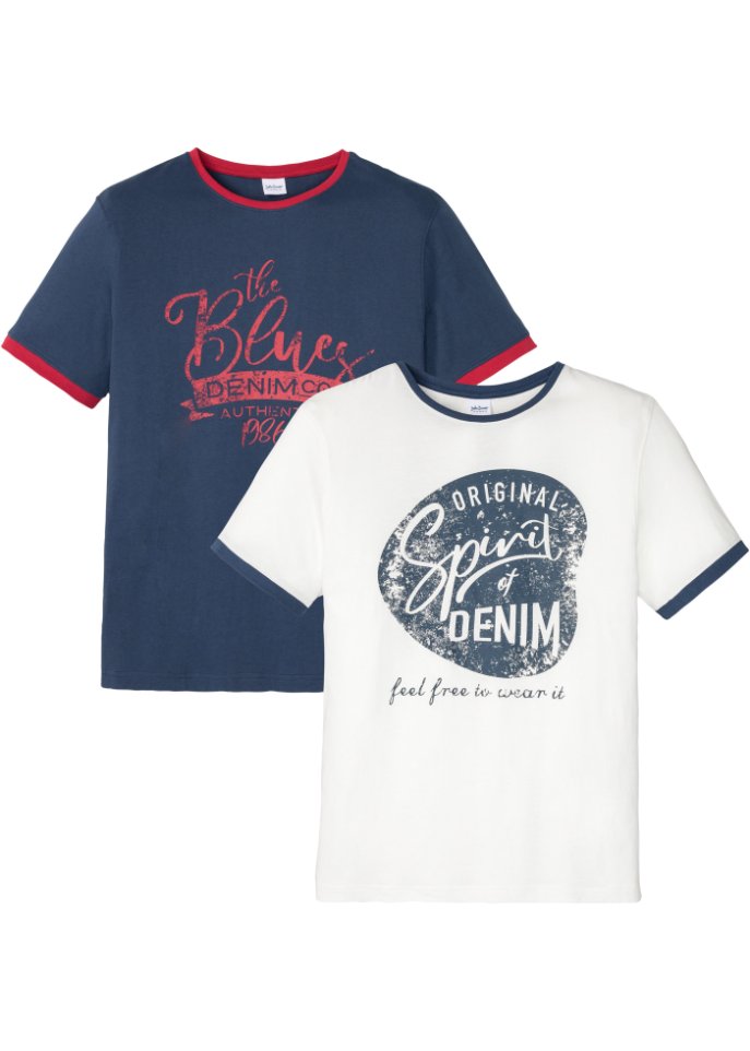 T-Shirt (2er Pack) in weiß von vorne - John Baner JEANSWEAR