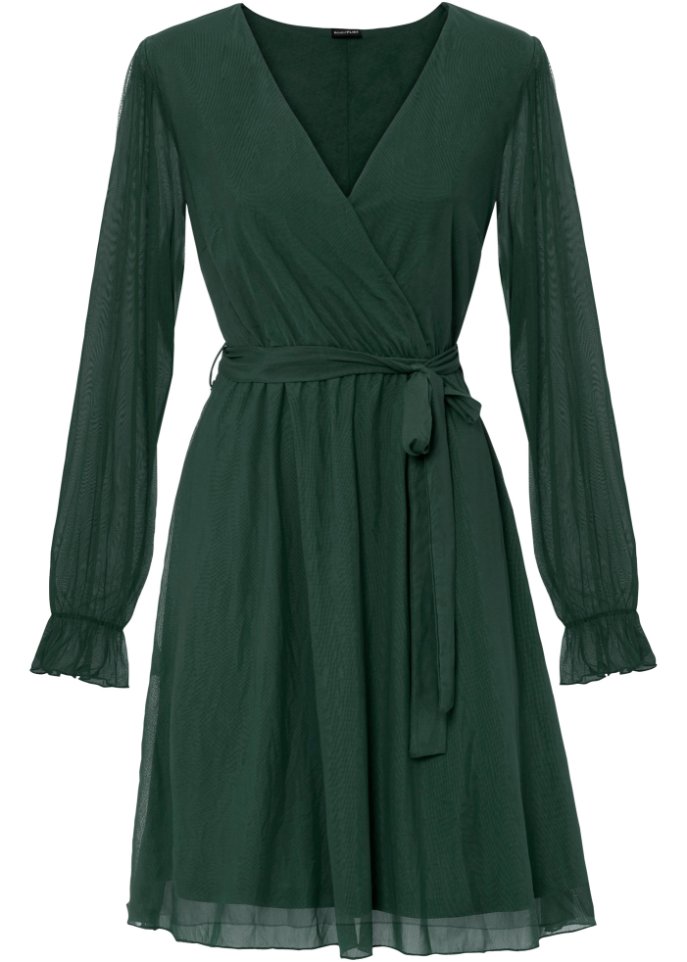 Mesh-Kleid in grün von vorne - BODYFLIRT