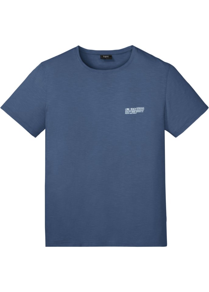 T-Shirt in Slub-Yarn Qualität in blau von vorne - bpc bonprix collection