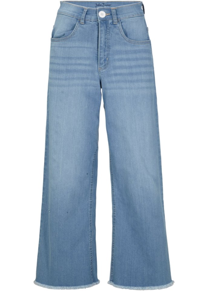 7/8-Komfort-Stretch-Jeans, Wide Fit in blau von vorne - John Baner JEANSWEAR