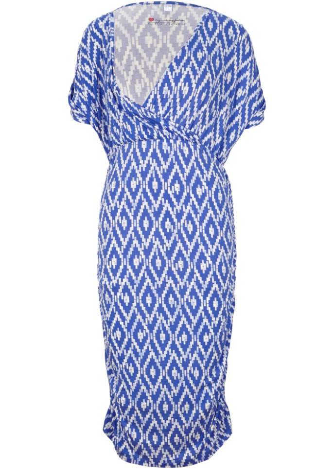 Umstandskleid/Stillkleid mit Raffung in blau von vorne - bpc bonprix collection