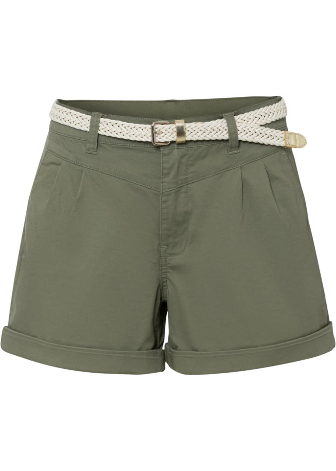 Shorts mit Gürtel in grün von vorne - RAINBOW
