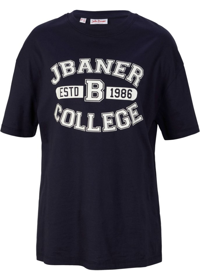 Shirt mit Print, oversized in blau von vorne - John Baner JEANSWEAR