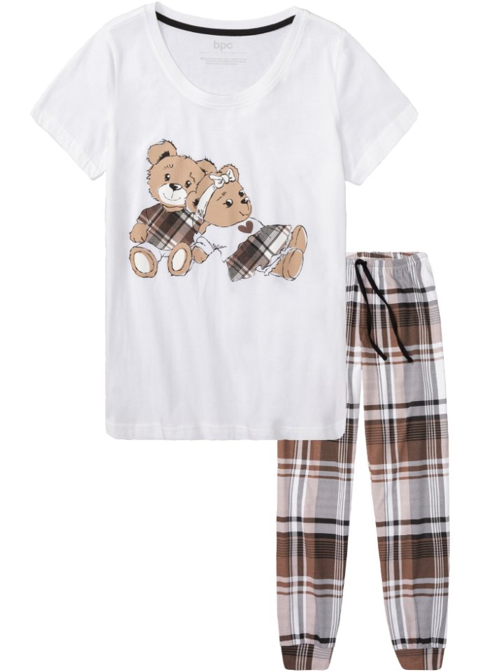 Pyjama in weiß von vorne - bpc bonprix collection