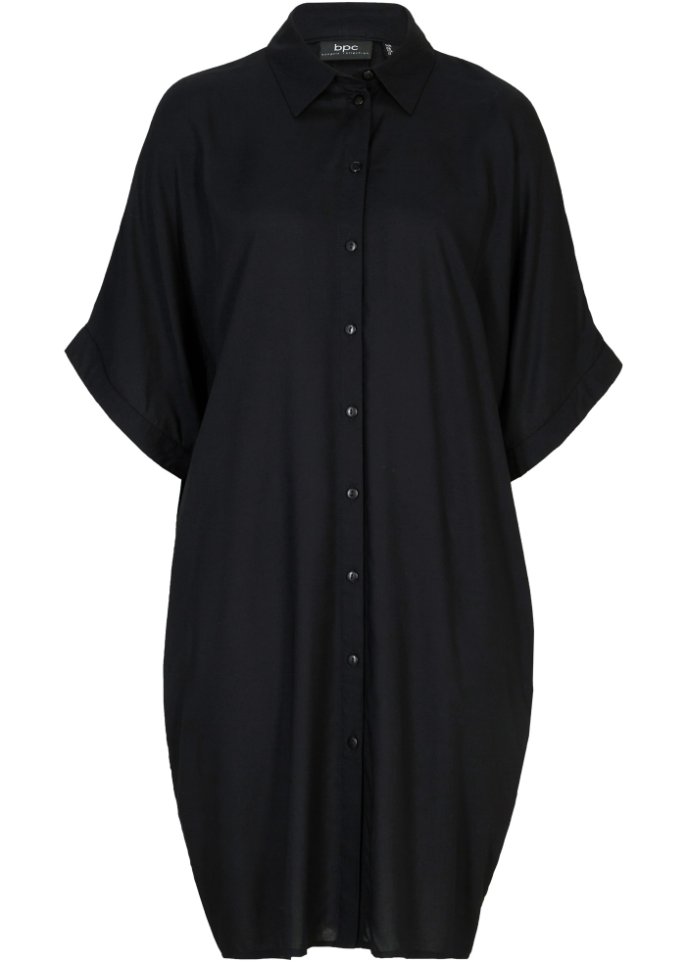 Blusenkleid, halbarm in schwarz von vorne - bpc bonprix collection