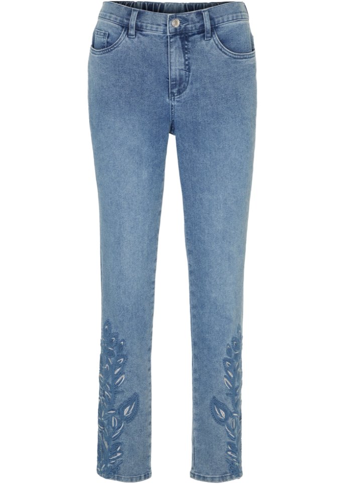 Jeans mit Stickerei in blau von vorne - bpc selection premium