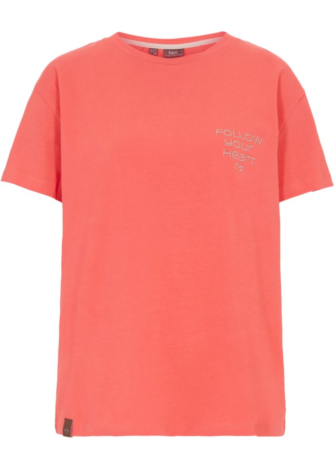 T-Shirt mit gesticktem Motiv in rot von vorne - bpc bonprix collection