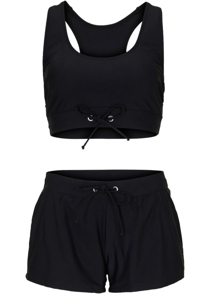 Bustier Bikini (2-tlg.Set) in schwarz von vorne - bpc bonprix collection