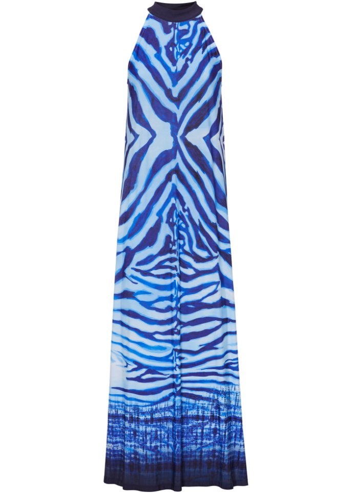 Neckholder-Kleid in blau von vorne - BODYFLIRT boutique