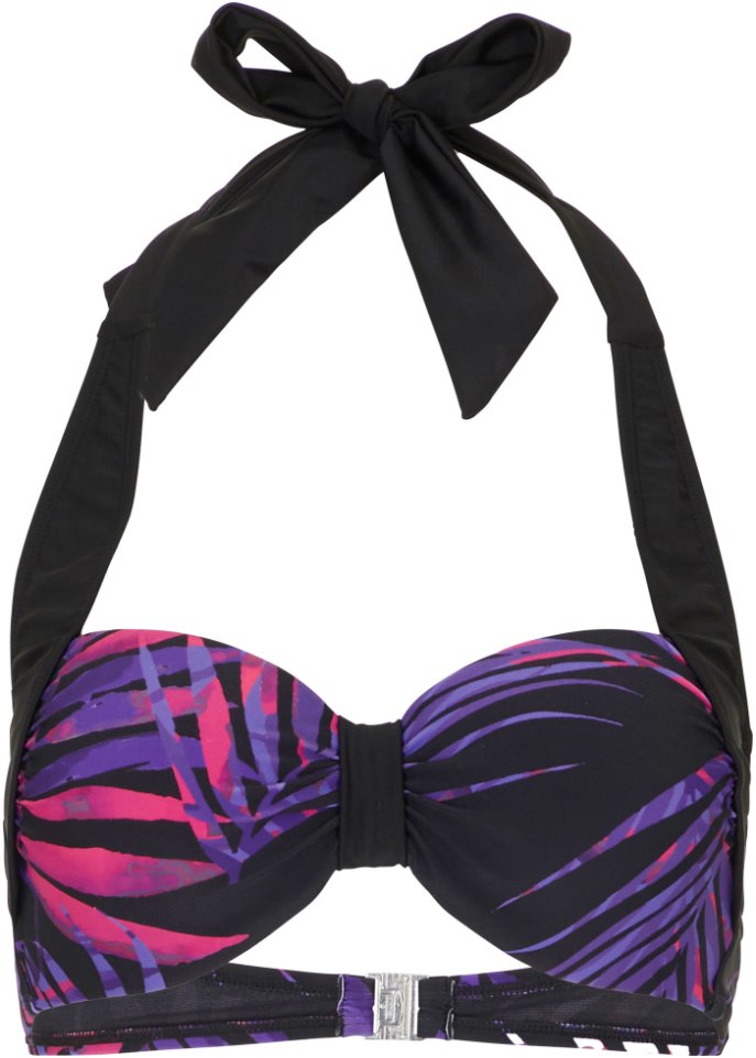 Balconette Bikini Oberteil in schwarz von vorne - bpc bonprix collection