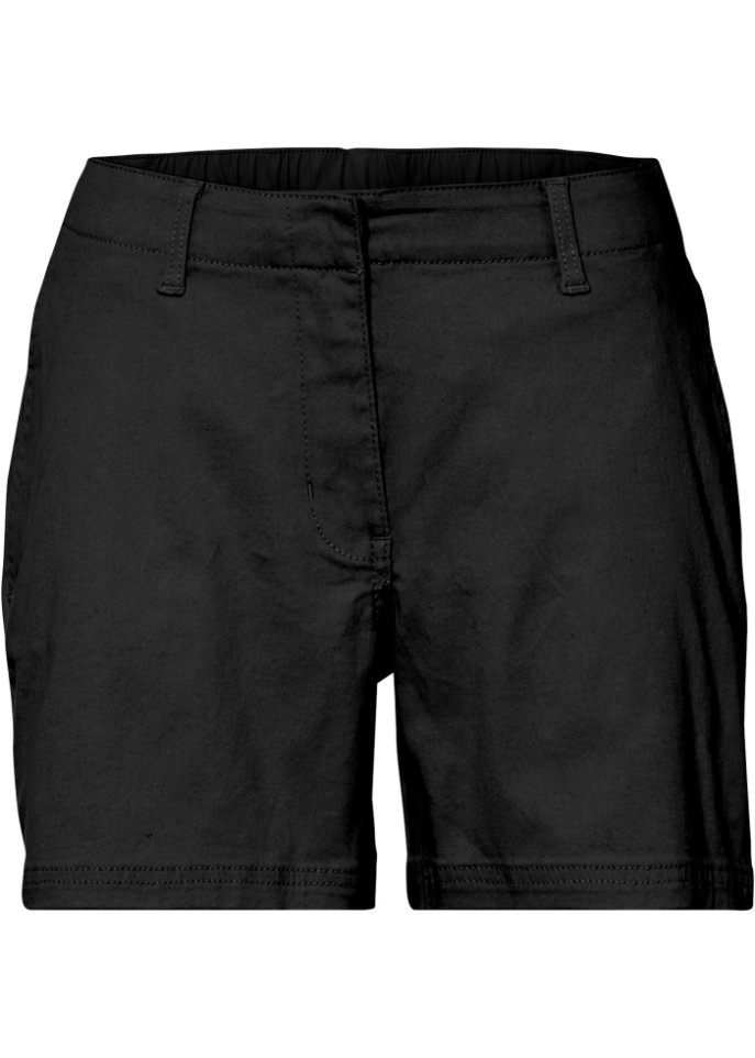 Shorts mit Bequembund in schwarz von vorne - BODYFLIRT