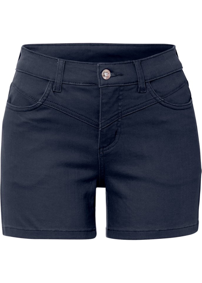 Twill-Shorts in blau von vorne - BODYFLIRT