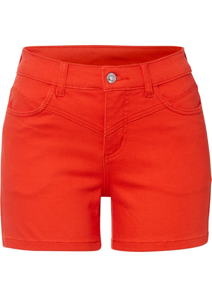Twill-Shorts in rot von vorne - BODYFLIRT