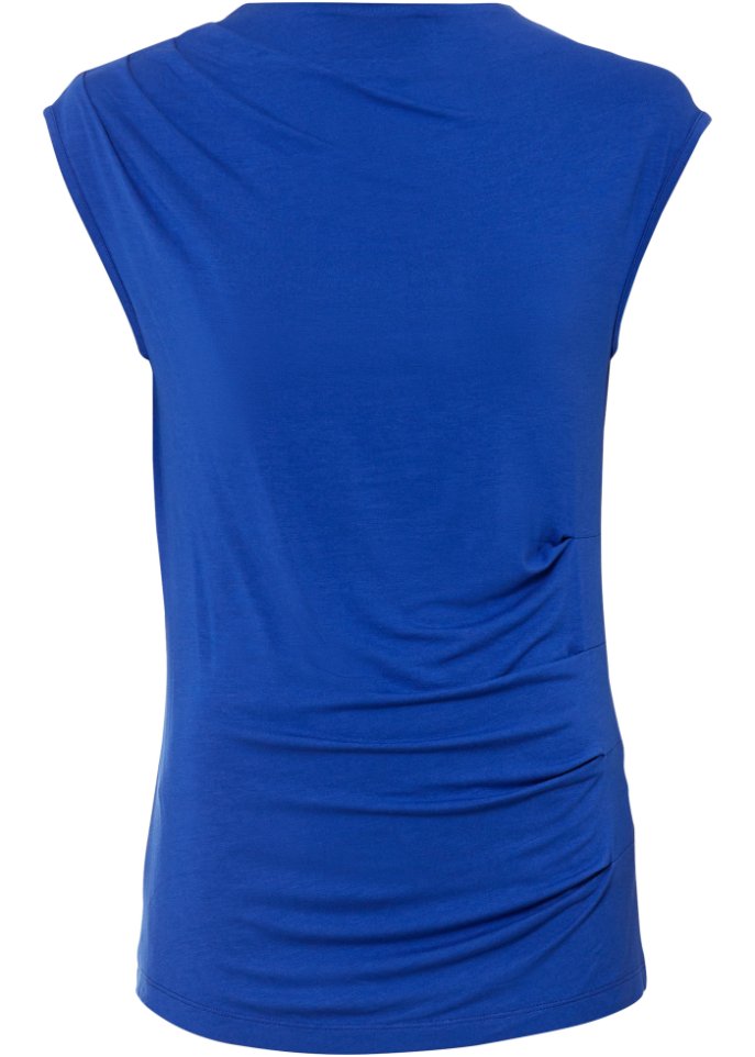 Shirt mit Raffungen in blau von vorne - RAINBOW