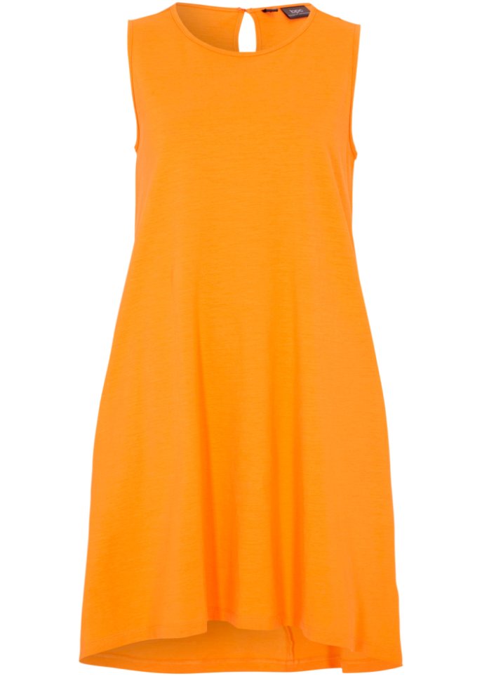 Hochgeschlossenes Jerseykleid in orange von vorne - bpc bonprix collection