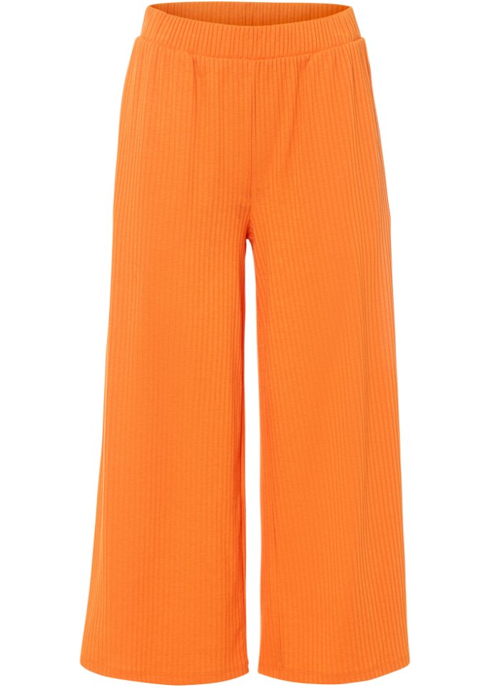 Jersey-Culotte aus Rippe mit Bequembund in orange von vorne - bpc bonprix collection